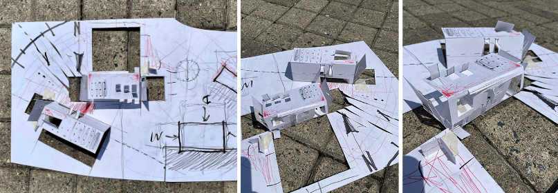 Sketch drawing merges into sketch model by students (author's collection)